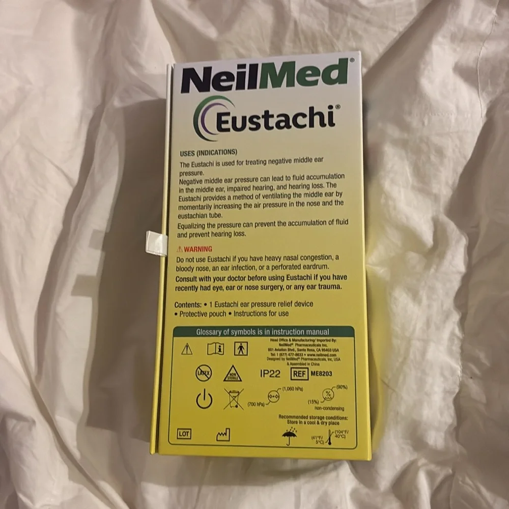 NIB NeilMed Eustachi Ear Pressure Pop Blocked Ears Safely Drug Free Cold & Flu - Picture 3 of 3